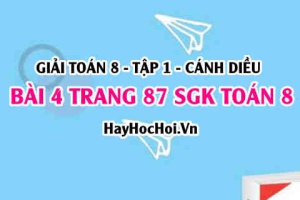 Giải bài 3 trang 87 Toán 8 Tập 1 SGK Cánh Diều
